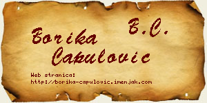 Borika Capulović vizit kartica